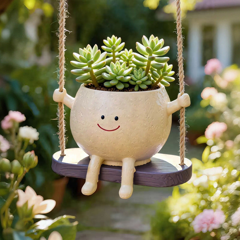 Swing-Style Succulent Cradle Flower Pot